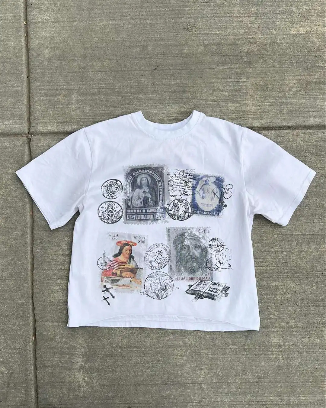 Harajuku retro graphic tshirt American high street oversized Gothic pro choice streetwear y2k top mens clothing 240819