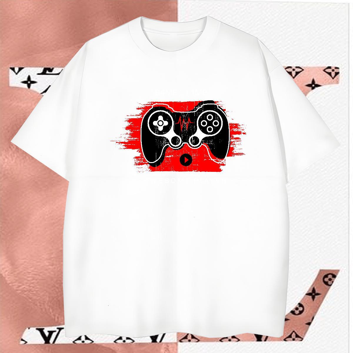 Men T Shirts 100% Cotton 230g game Outdoor Pure Cotton Custom Printing Men Tshirts Classic Casual Loose Fit Clothes