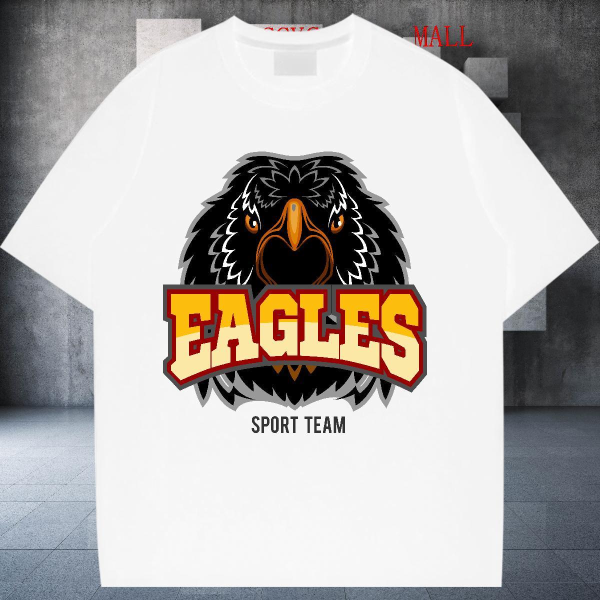 Custom Women Tees Sport O Neck Short Sleeves Tee Shirt Loose 100% Cotton 230g eagle Custom Print Oversized Womens T Shirts