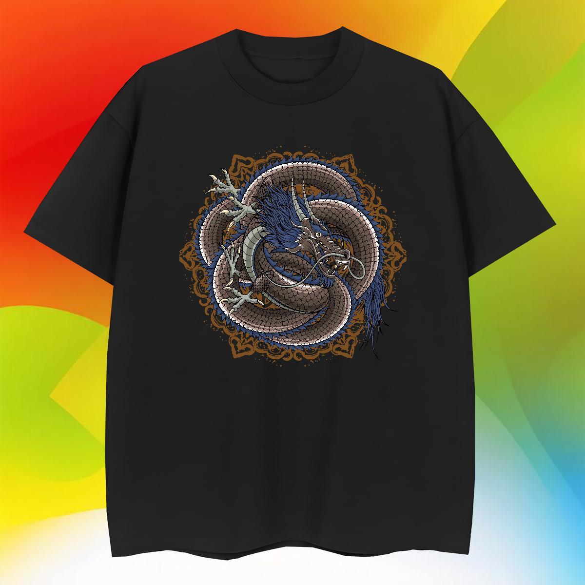 High Quality Tshirt for Man Woman Hip Hop Street 230g Cotton Skull Breathable Short Sleeve dragon Man T Shirts New Arrival Clothes