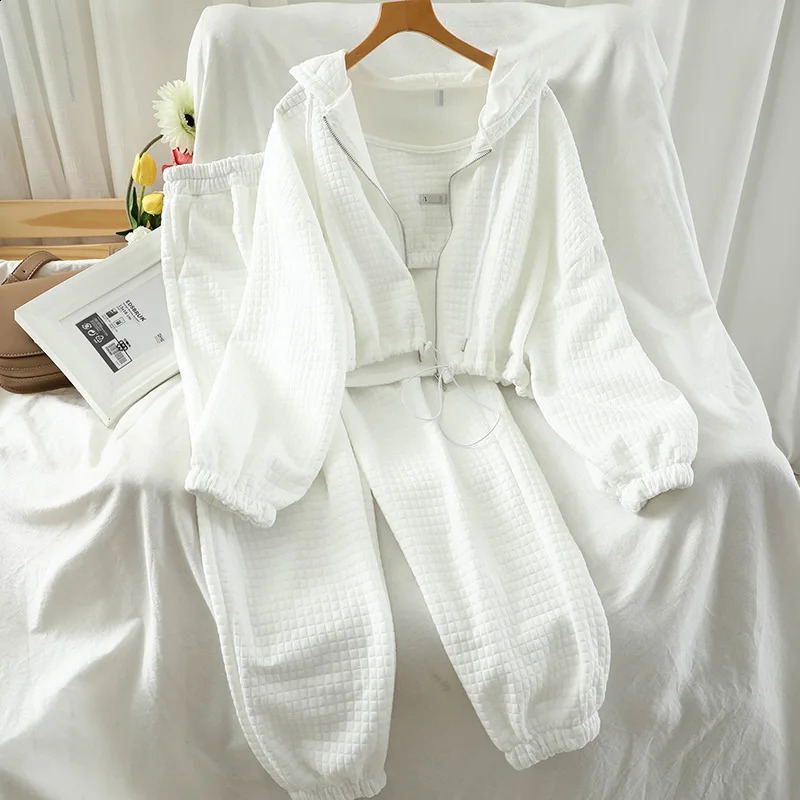 Hoodies 3piece Family Sports Pants Trouser Set Summer Womens Hoodie 240819