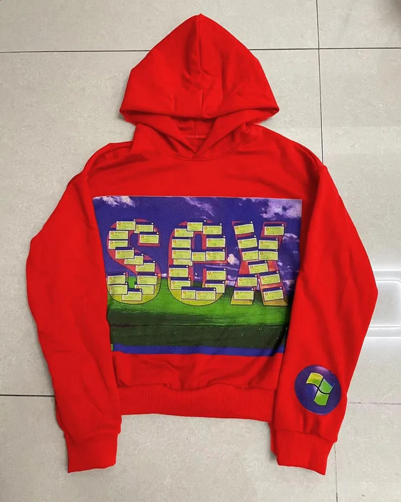 American oversized printed mens hoodie Y2K gothic punk Harajuku street retro couple casual loose sweater 240819