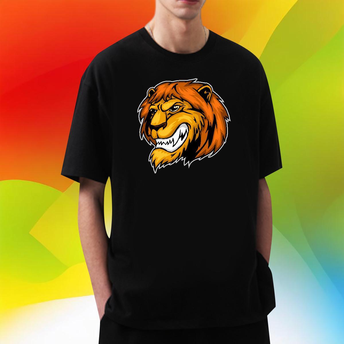 Cool Men Tshirts Sports Casual 100% Cotton 230g Oversized 4XL Breathable Crew Neck lion T Shirts Men DIY Customized Polos