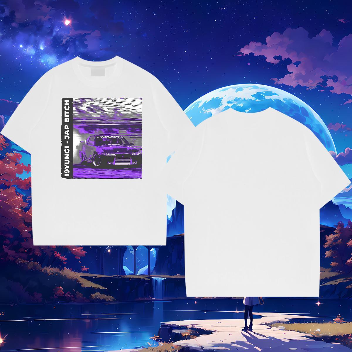 Popular car 230g Cotton Men Tops Tees Home Outdoor Short Sleeve O-Neck Man T Shirts Classic Casual Custom Big Size Wear