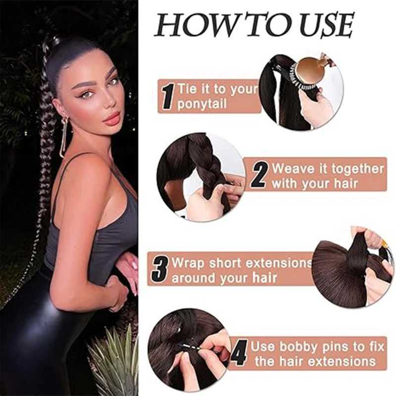 Boxing Brain Fried Dough Twisted Brain Ultra Long ponytail Female Synthetic ponytail W240817
