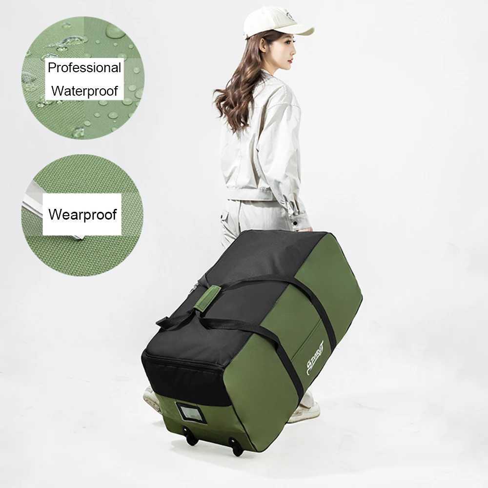 Travel Large Capacity Oxford Cloth Waterproof Wear-resistant Wheel tote/Pulley bag/Backpack CL240820