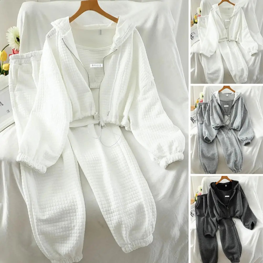 Hoodies 3piece Family Sports Pants Trouser Set Summer Womens Hoodie 240819