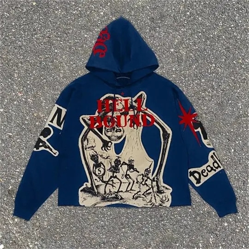 Y2K Hoodie Trend Punk Mummy Print Oversized Hoodie Men and Women Fashion Loose Harajuku Hip Hop Streetwear Gothic Sweatshirt 240819