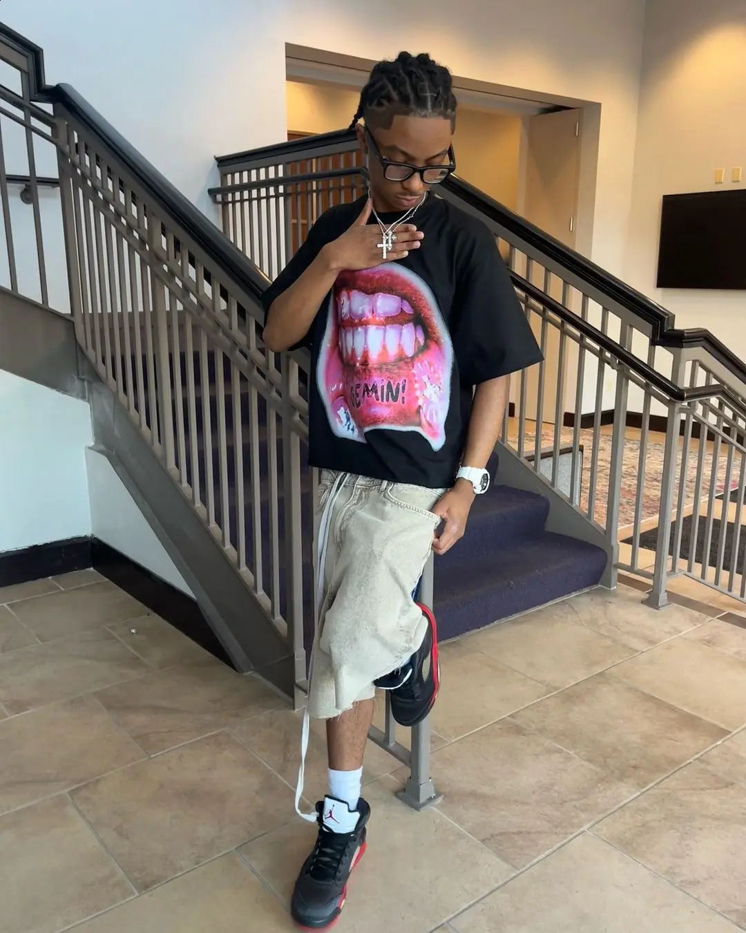 Harajuku Big lips graphic tshirt y2k printed top street oversized for couples professional choice Gothic retro mens clothing 240819