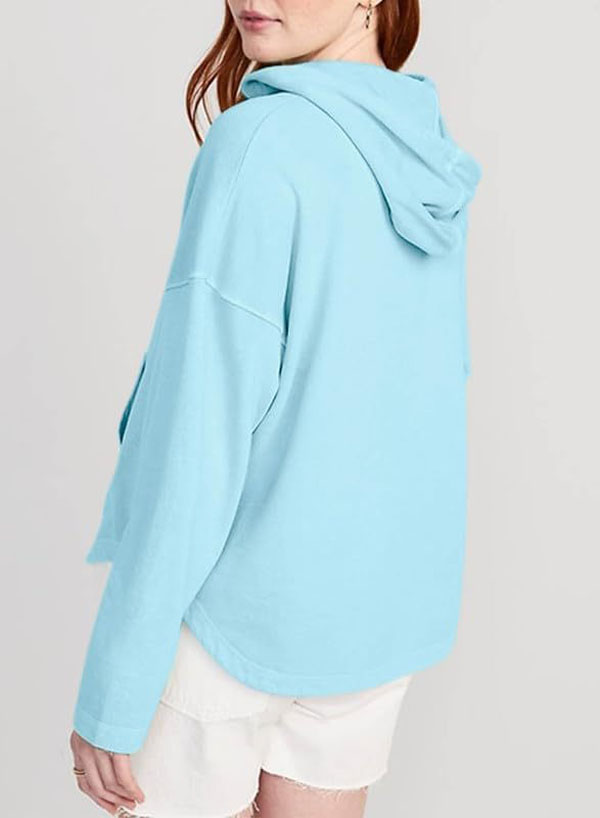 Women's Autumn & Winter V-Neck Sportswear with Adjustable Drawstrings - Casual Hooded Pullover