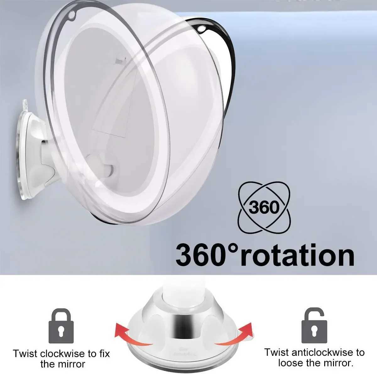 The Latest 10x Magnification Lighted Cosmetic Mirror with Switch 360 Degree Rotating Arm and Powerful Locking Suction Cup Y240819
