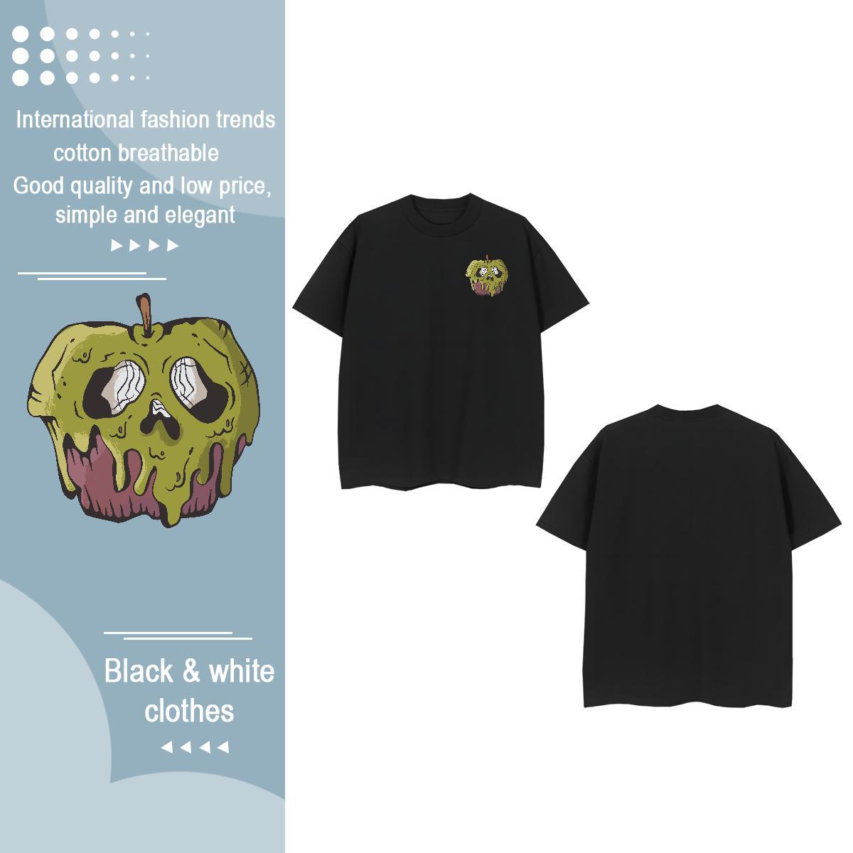 Custom Men Tops Tees rot apple Outdoor 230g Cotton Tops Shirt O Neck Short Sleeves Brand T shirt Plus Size Cartoon