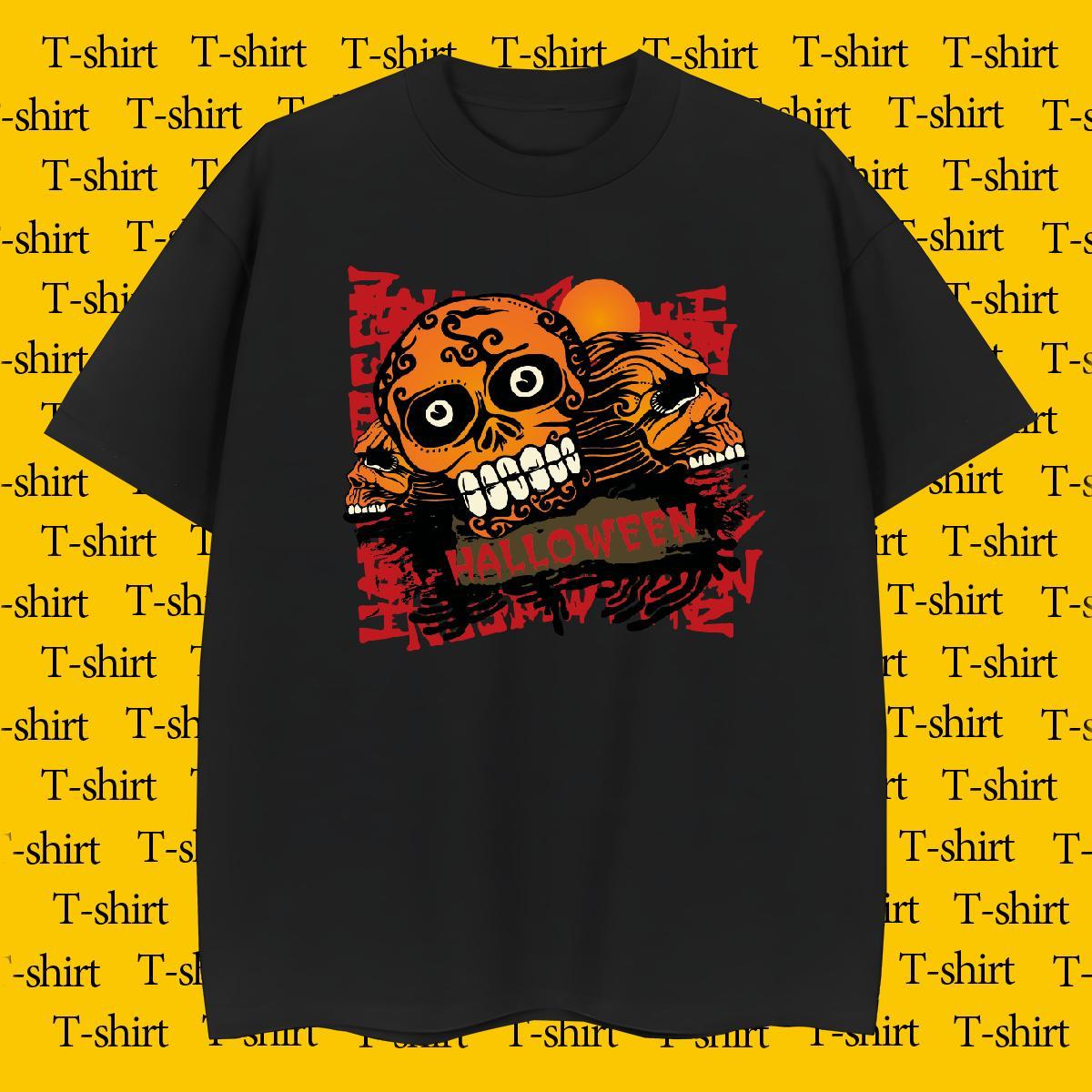 T-Shirts 230g Pure Cotton scary Sport O-Neck Short Sleeve Graphic Men Clothes T-Shirt Fashion Designer Loose Fit Tshirts