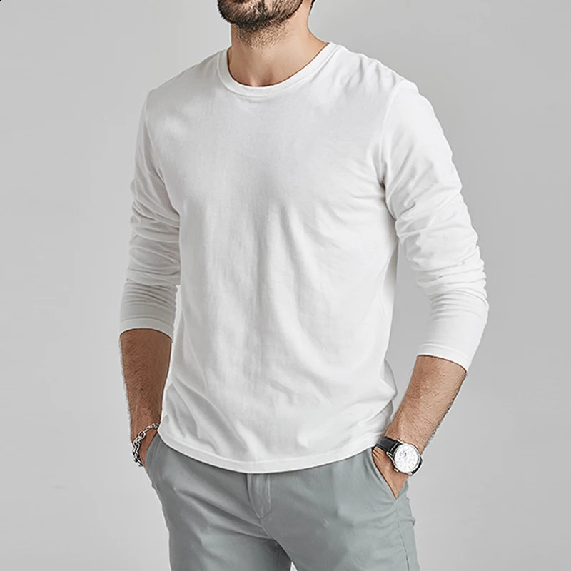 Long Sleeve T-Shirts Men Women 100% Cotton Summer Short Tees Solid Basic Soft Male Female Tshirt Slim Fit Plain Tee Shirt Autumn 240820