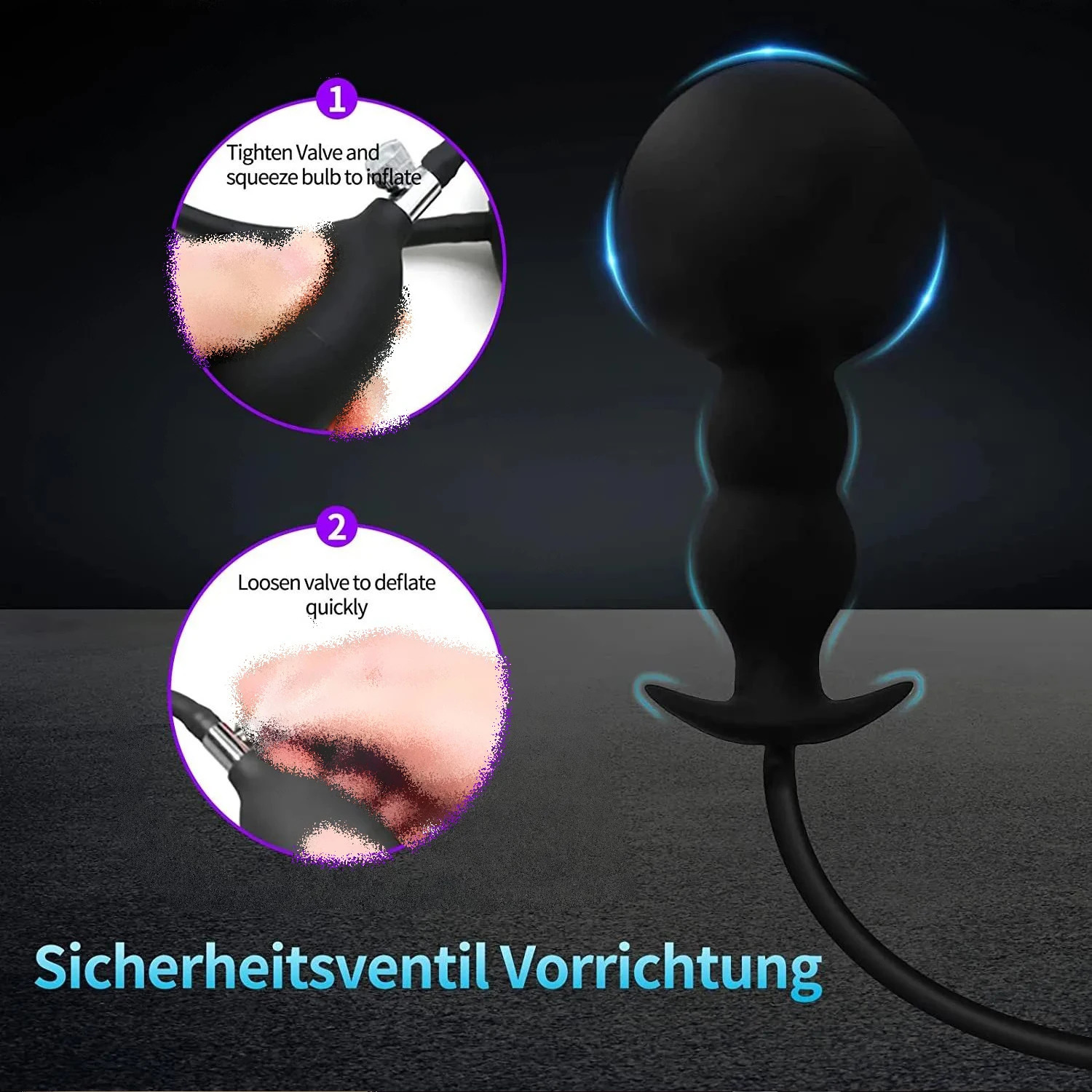 Adult G spot Expansion Stimulator Inflatable Anal Butt Plug Dilator Big Dildo Insertion Sex Toy Male Prostate Massager 240813