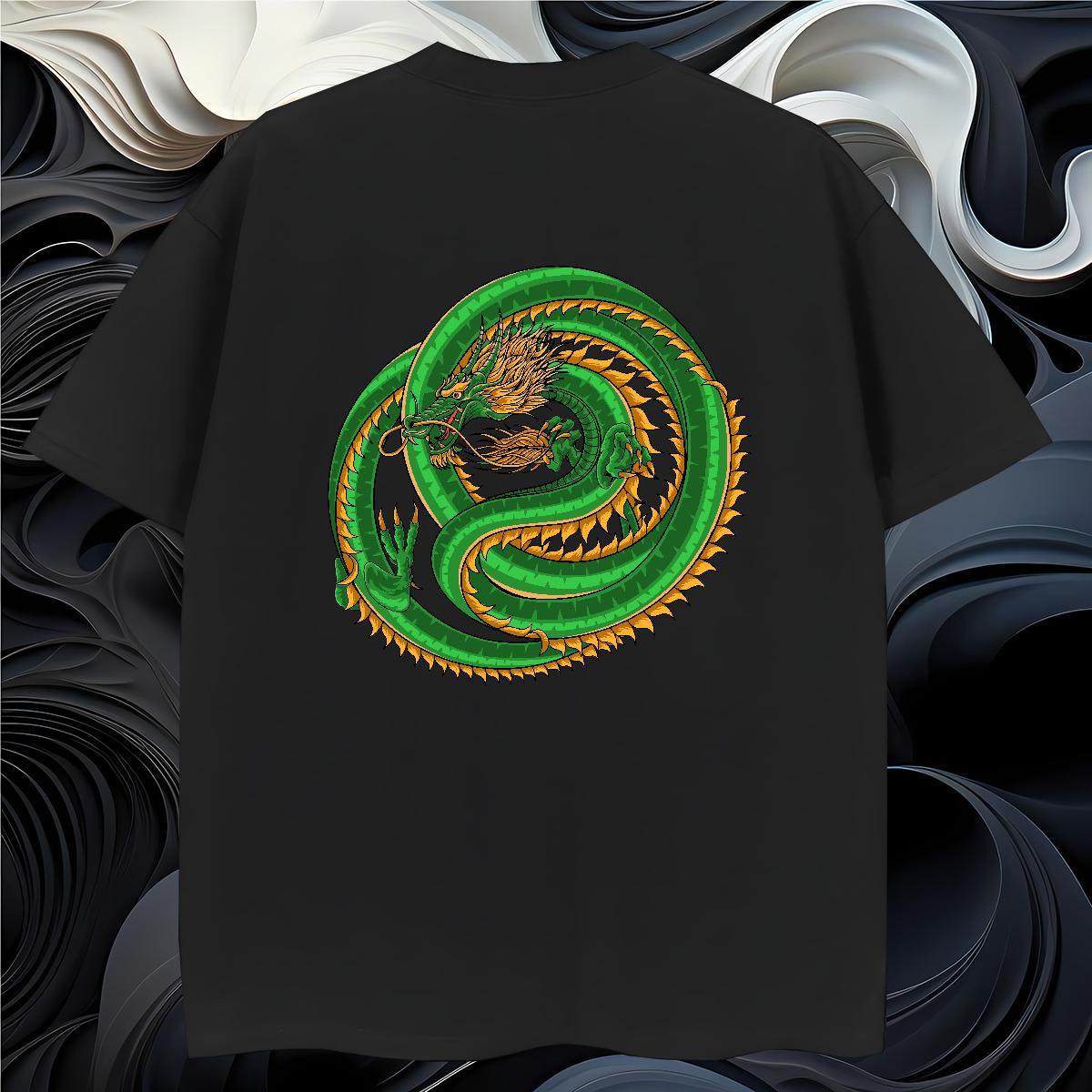 T Shirts Men 230g Cotton dragon Spring Summer Breathable Short Sleeve Black White Men Tshirts Designer Fashion Unisex Polos