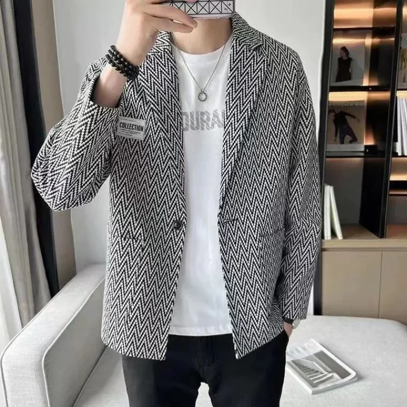 Party jacket mens single chest flat original casual y ner highquality fashion simple 240819