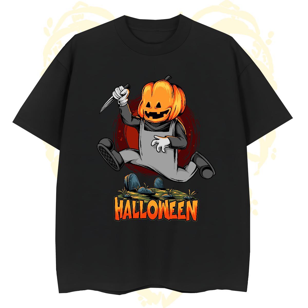 Designer Mens T Shirts pumpkin O-Neck Short Sleeve Street Wear Black Oversized 230g Cotton Couples T Shirts 2024 Tee Shirt