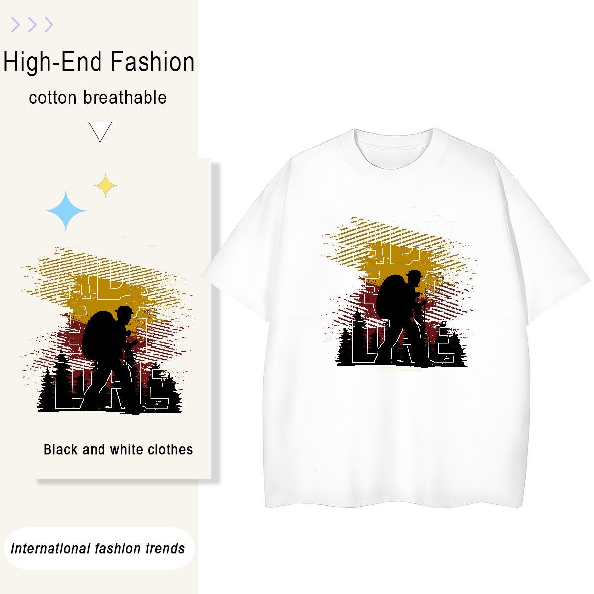 Designer Tshirts on foot Sport 100% Cotton 230g Tops Shirt Short Sleeve O-Neck Comfortable T-Shirts for Men DIY Anime