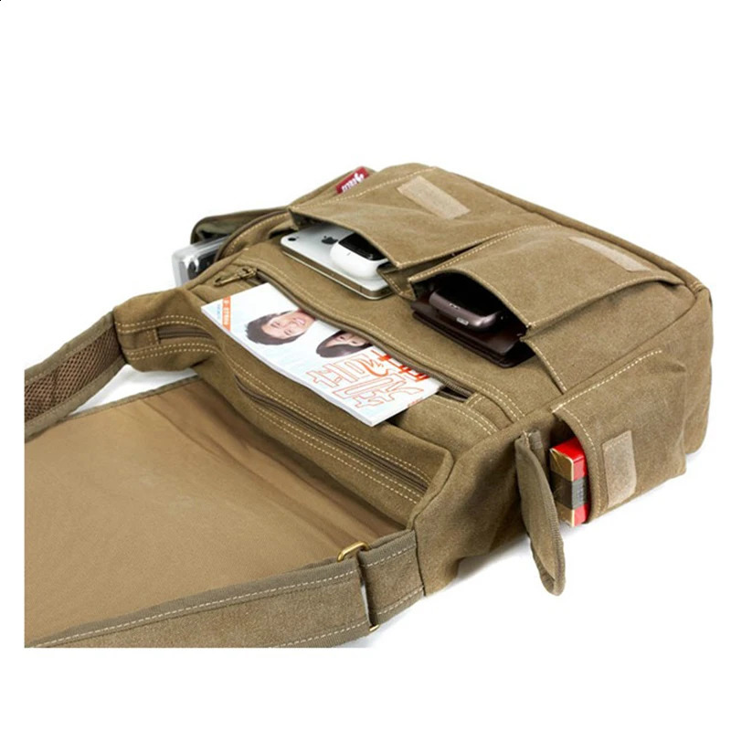 Mens Vintage Canvas Travel Bag Men Casual Crossbody Bag For Men Messenger Bag Man Travel Shoulder Bags School bag High Quality 240819