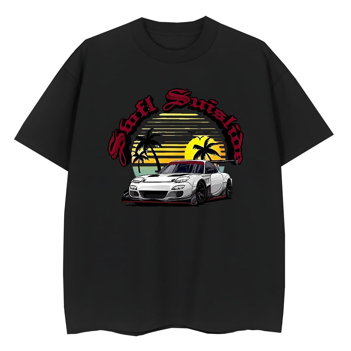 Popular car Mens T Shirts Spring Summer Men Tees 100% Cotton 230g Factory Direct Short Sleeve Soft DIY Logo Oversized Tops