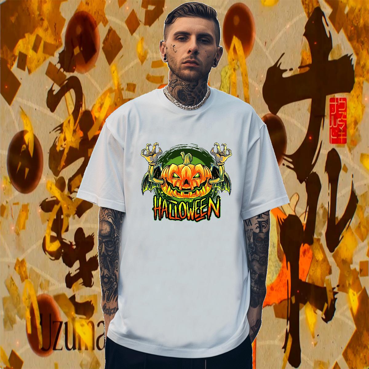 Brand T Shirts Men halloween Breathable Short Sleeve Casual Daily Wear Anime 100% Cotton 230g Men Tops Tees Designer Fashion Tee Shirt