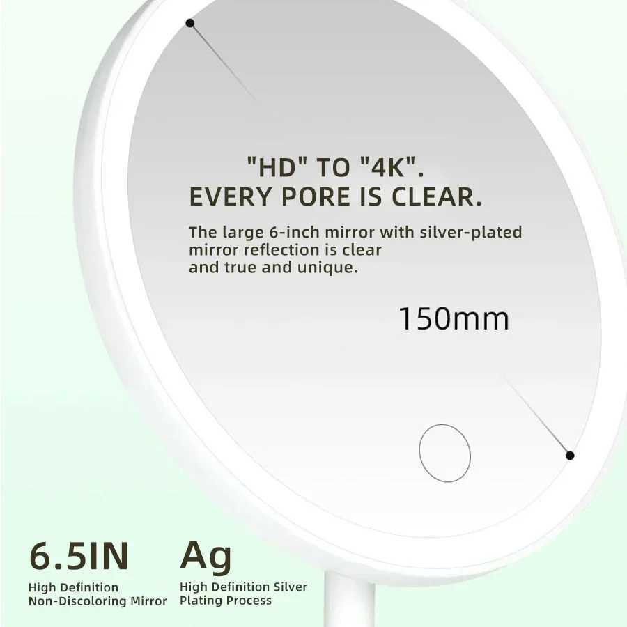 LED Makeup Mirror with Lamp Tabletype Internet Celebrity Filling Light Mirror Ins Style Dormitory Desktop Portable Vanity Mirror Y240819