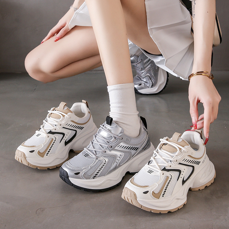 Ddmysports Instagram Korean New Dad For Women Spring Student Sports Running Casual Thick Sole Elevated Shoes G OUTDOOR