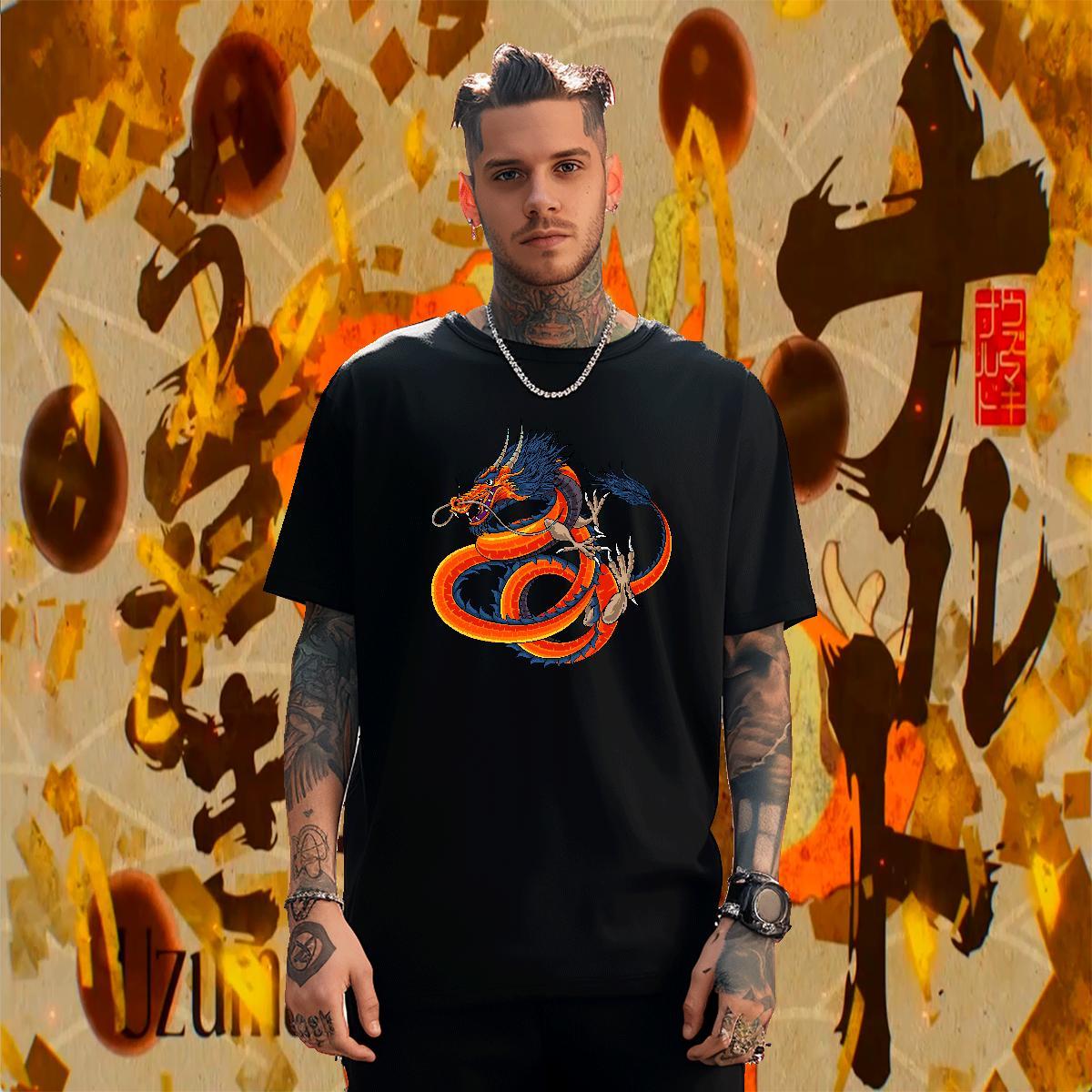 High Quality Tshirt for Man Woman Daily Wear 230g 100% Cotton Cartoon Print Breathable Short Sleeve dragon T Shirt For Man 2024 Polos