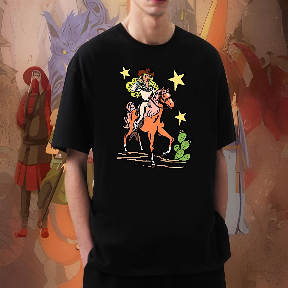 Brand Men Tshirts Beach 230g 100% Cotton DIY Anime Crew Neck pretty girl T-Shirts for Men Fashion New Top Tees