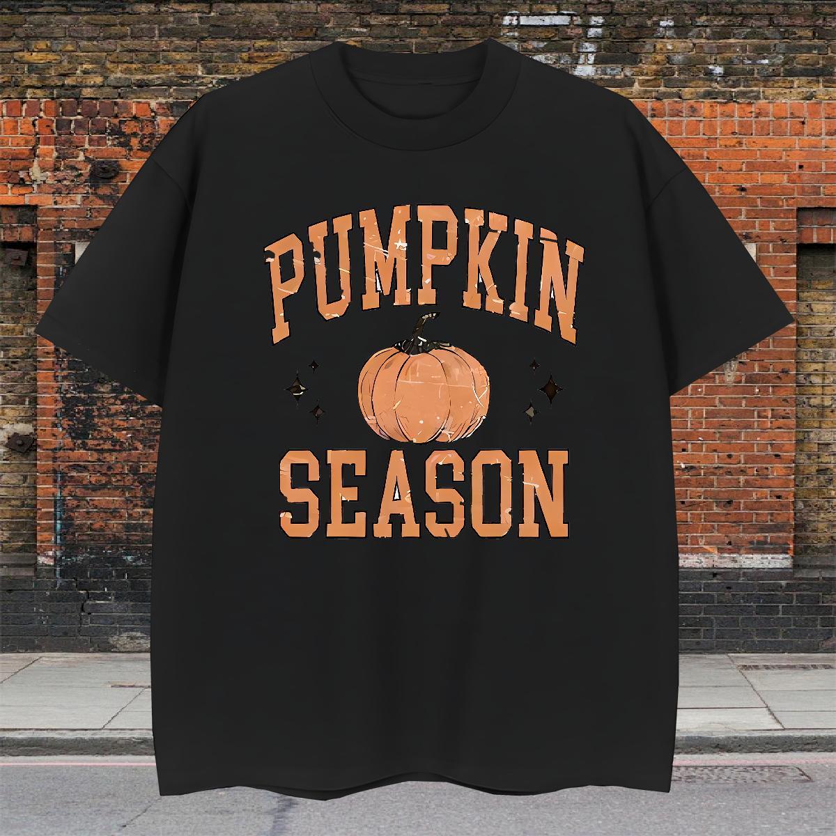 Popular T shirt pumpkin Pure Cotton Street Casual Black White 230g Pure Cotton Tshirt for Man Woman Brand Tops Shirt