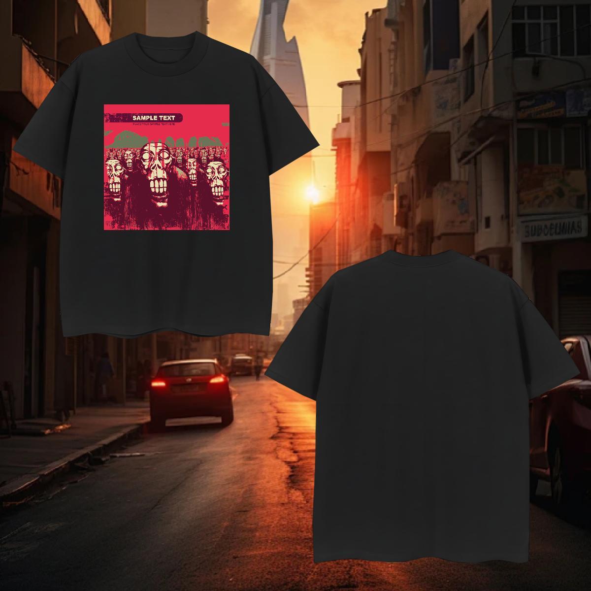 T shirt 230g Pure Cotton scary Home Outdoor Round Neck Short Sleeve Custom Print Plus Size Men Clothes T-Shirt New Free Shipping Tee Shirt