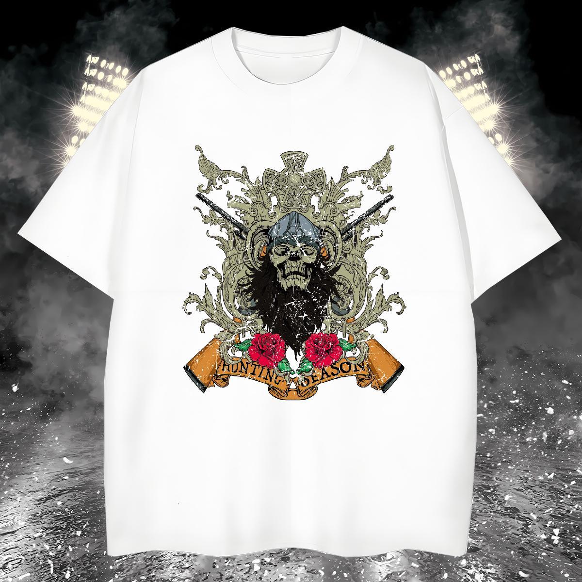 Soft T Shirts Men flower O Neck Short Sleeves Street Wear Custom Anime 230g Cotton Couples T Shirts New Tees