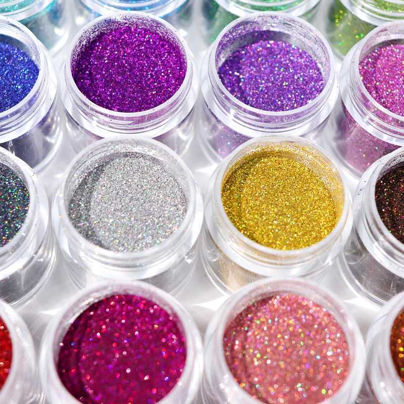 10ml Holographic Nail Art Glitter Powder Shiny Chrome Pigment Powder Laser Ultra Fine Glitter Nail Art Decorations AccessoriesXJ240815