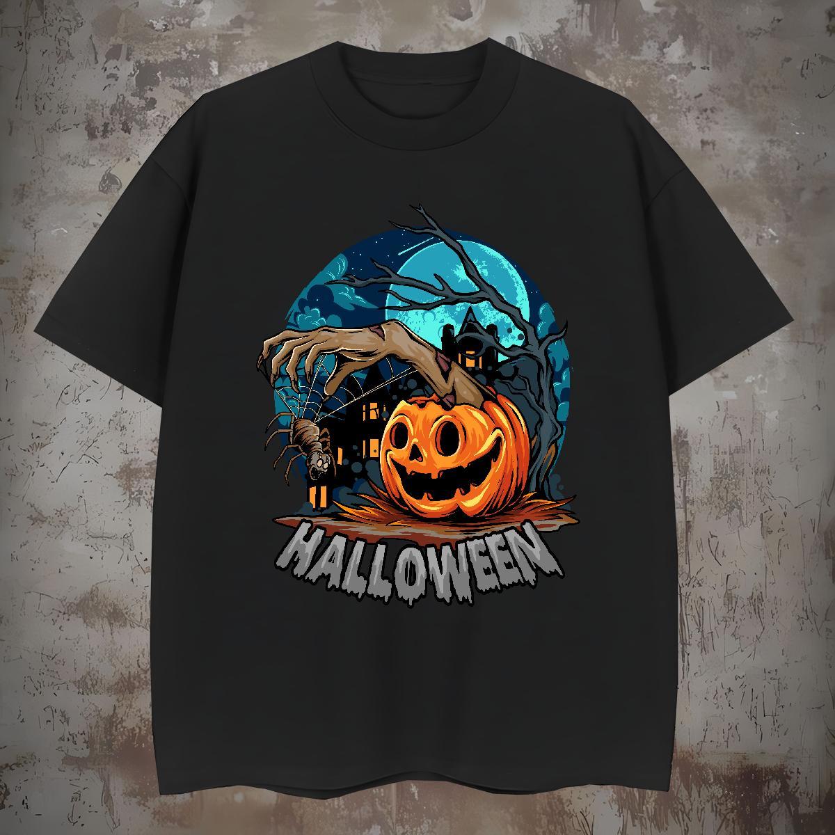Stylist Men Clothes T-Shirt halloween Casual Beach 230g Cotton Tee Shirt Short Sleeve Soft High Quality Men T Shirts DIY Logo Oversized