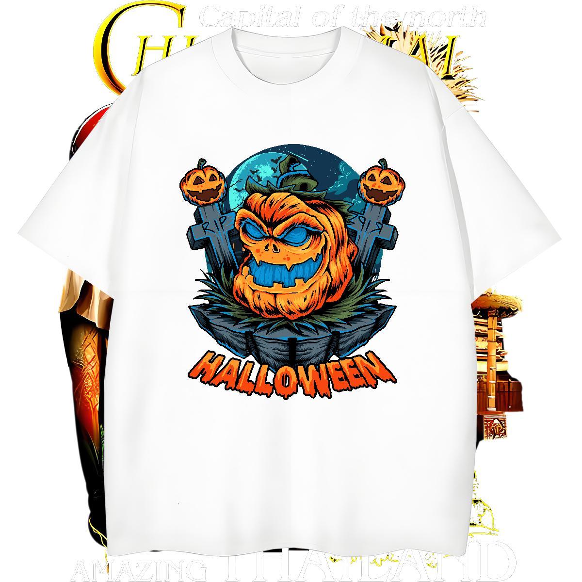 Cool Design T-Shirts halloween Crew Neck Breathable Sport Custom Big Size 100% Cotton 230g Tshirts Designer Fashion Wear