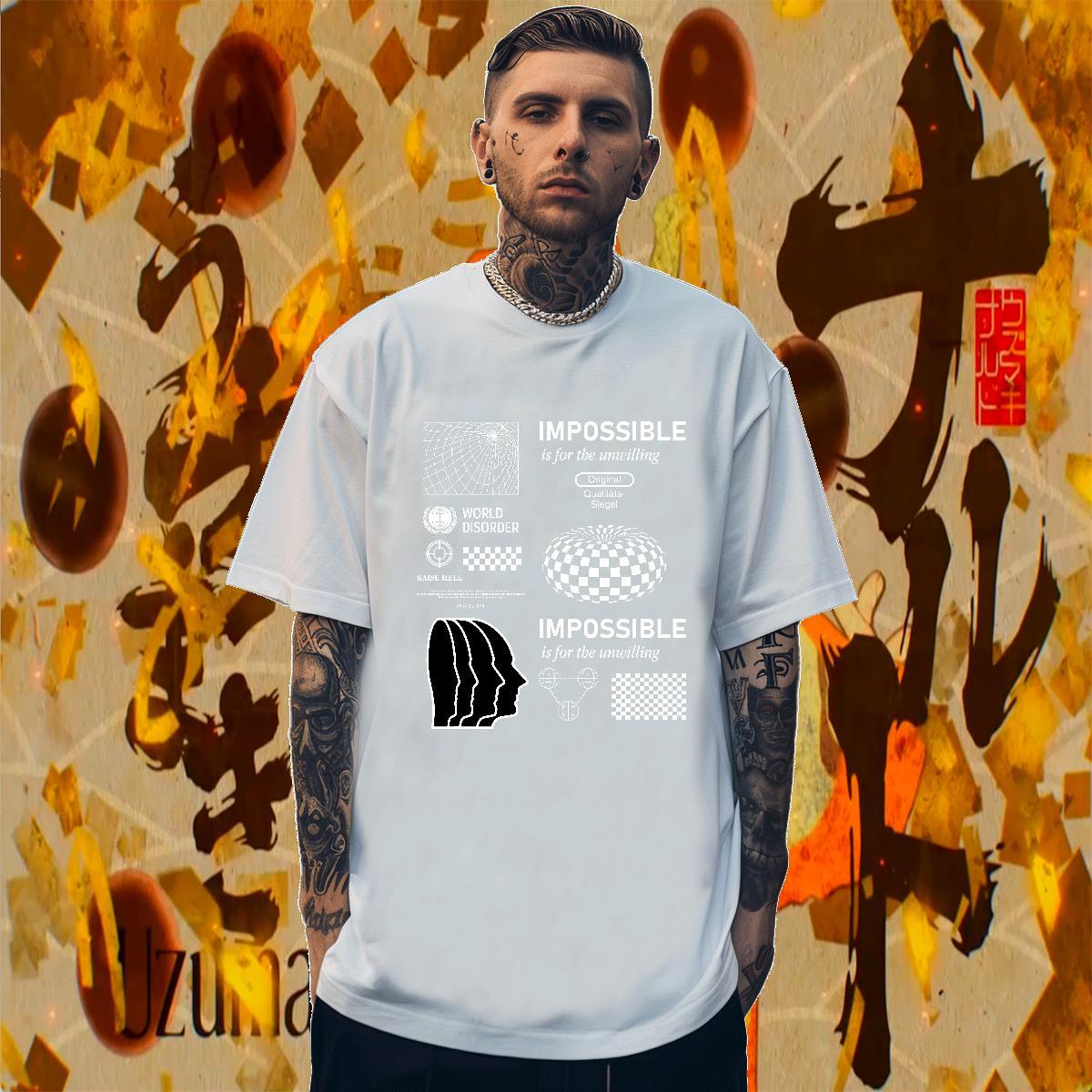 Loose Couples T Shirts Casual Daily Wear 230g Cotton Custom Anime Breathable letter Man T Shirts Free Shipping Polos