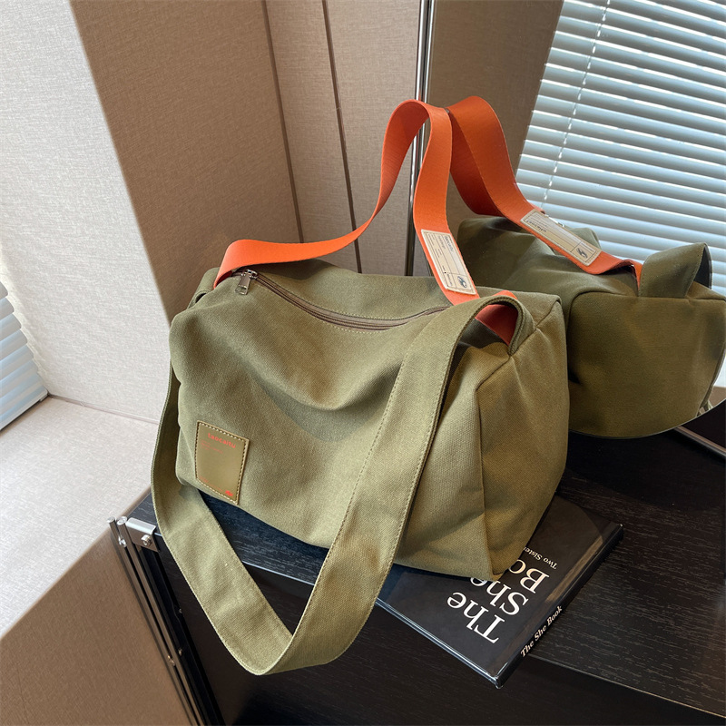 Simple and stylish crossbody tote online red envelope women's 2024 new casual canvas bag, large capacity shoulder bag