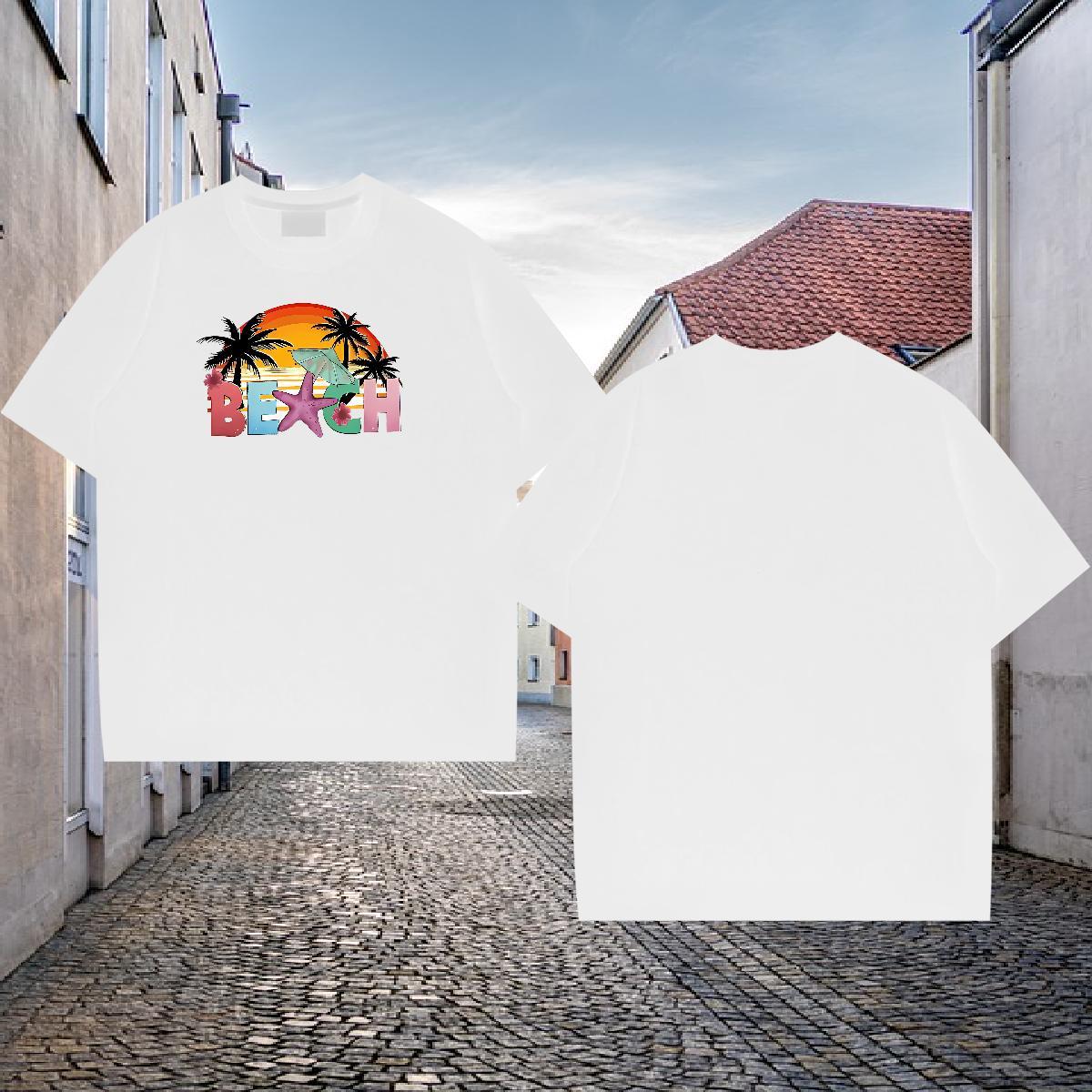 Designer Men Tees sea Hip Hop 230g 100% Cotton Clothes Crew Neck TOP Quality T-Shirts for Men Custom Printing