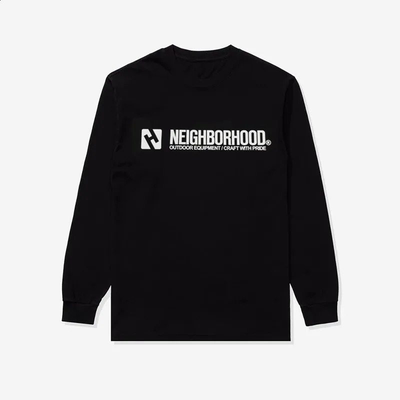 NEIGHBORHOOD NBHD letter printed men women heavyweight cotton round neck casual long sleeved T-shirt TX1040 240820