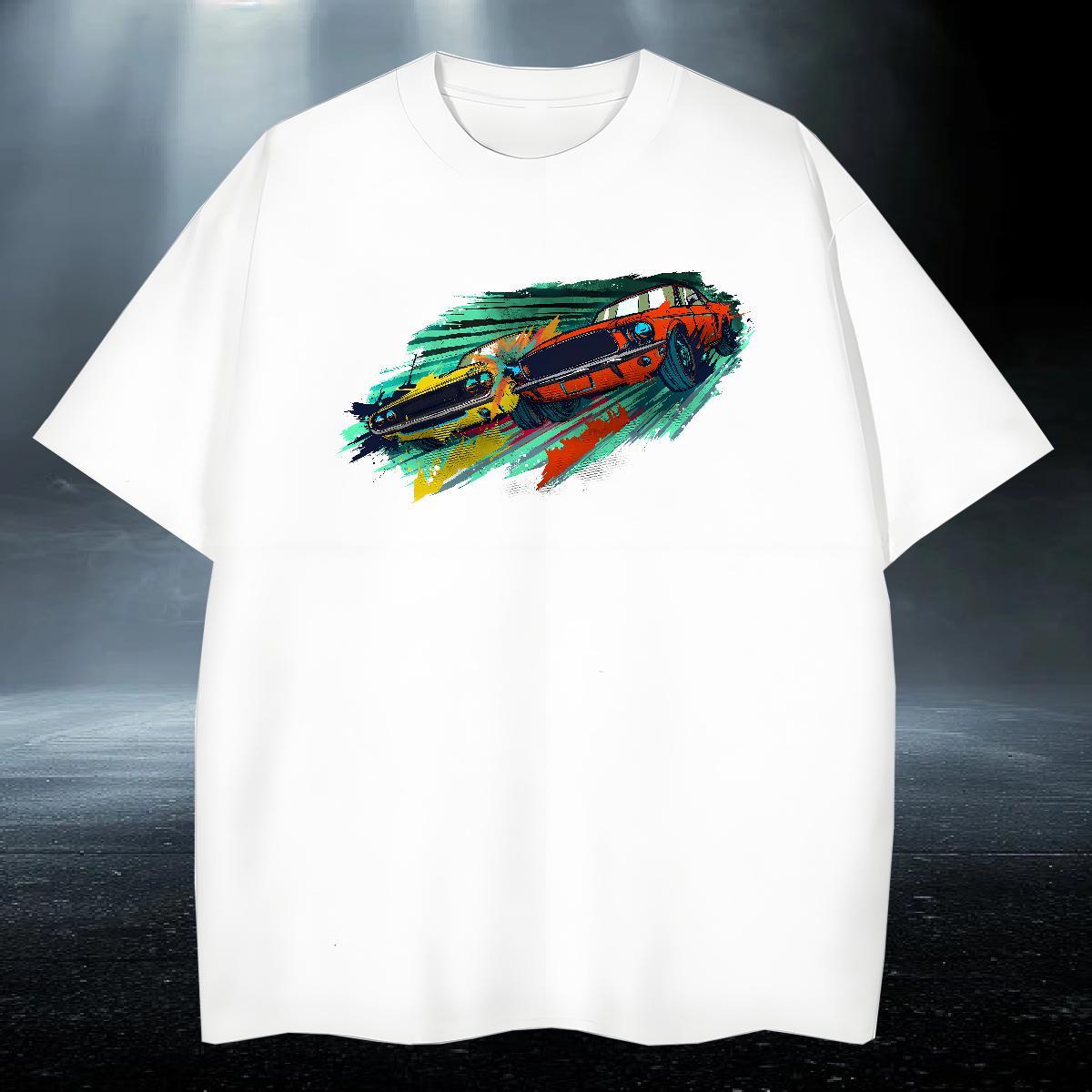 High Quality Men Tshirts Casual 230g 100% Cotton Custom Big Size Pure Cotton car Men T Shirts Fashion Tops Shirt