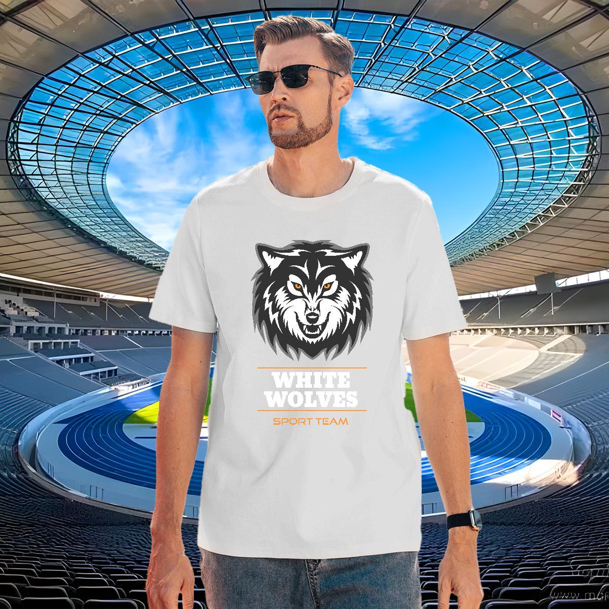 Comfortable Men Tops Tees Beach 230g Cotton DIY Anime Breathable Short Sleeve wolf T Shirt For Man Custom Top Tees
