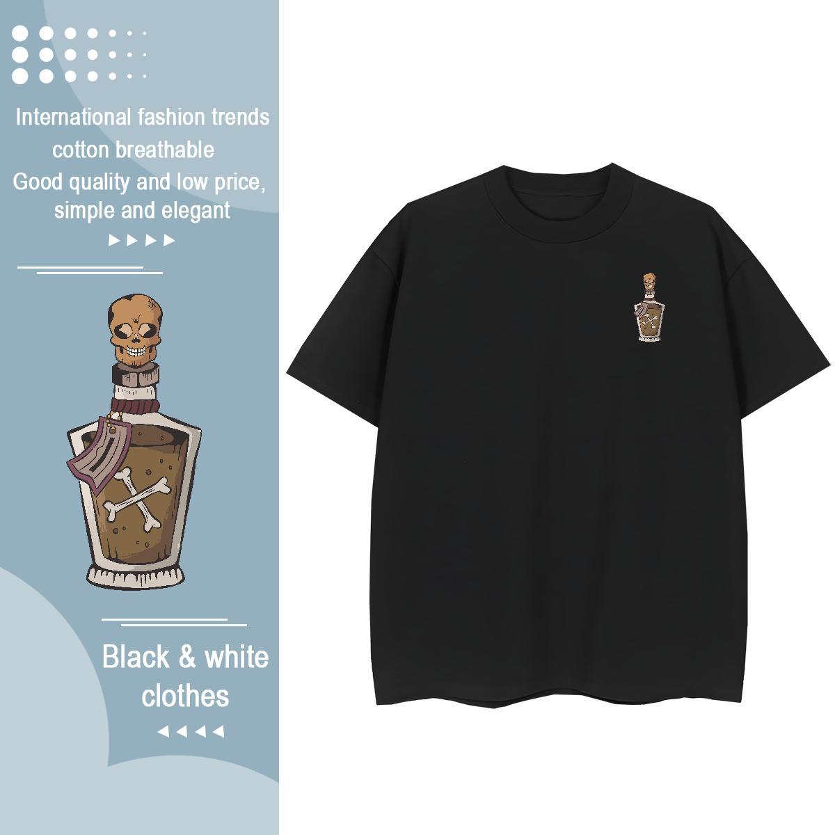 Fashion Casual Tshirt for Man Woman skull Casual Daily Wear 230g Cotton Clothings Breathable Brand Man T Shirts Skull