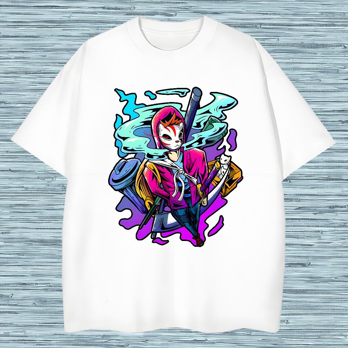 Mens T Shirts 230g 100% Cotton cartoon Home Outdoor Breathable Short Sleeve White Plus Size Tshirts New Cool Design Clothes