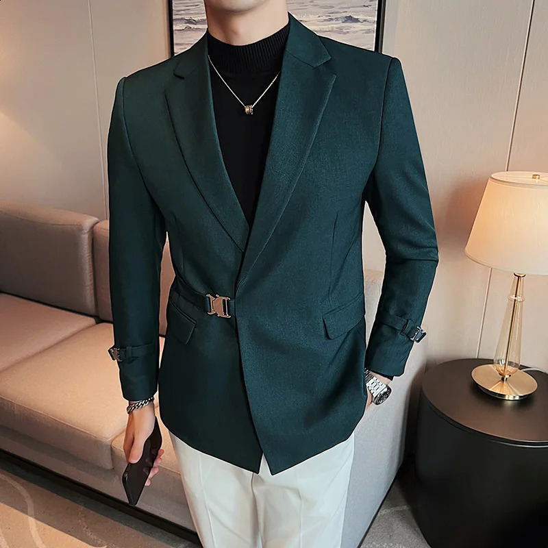 British style mens spring highquality business tailcoatmens slim fit fashionable suit jacketmens casual jacket S3XL 240819