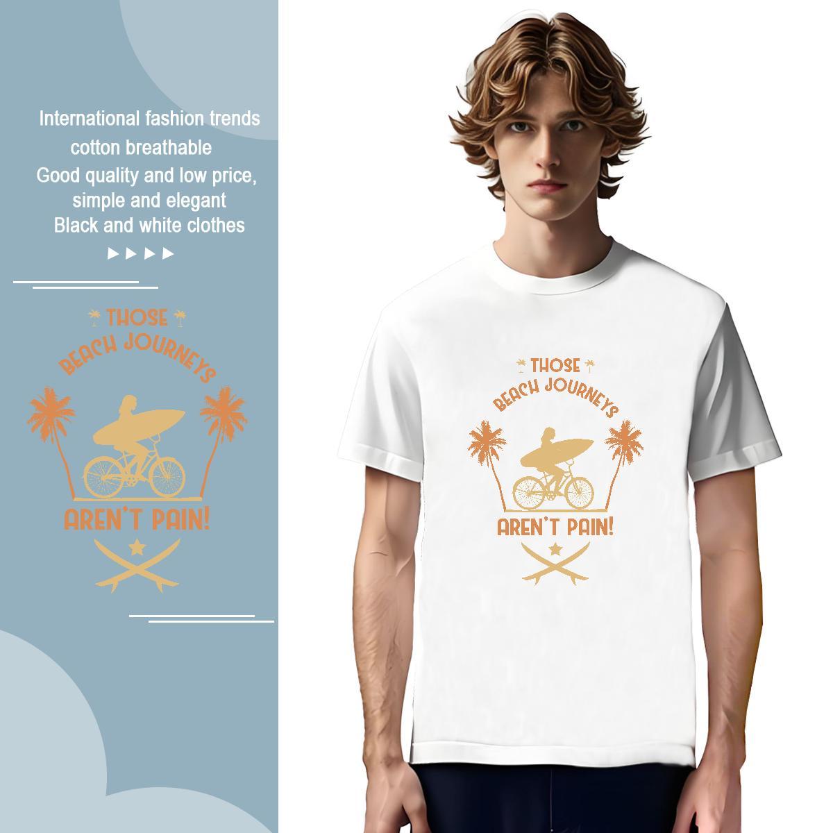 Loose Fit sea 230g Cotton Men Tshirts Home Outdoor Crew Neck Breathable Men T Shirts 2024 Designer Oversized 4XL Clothes