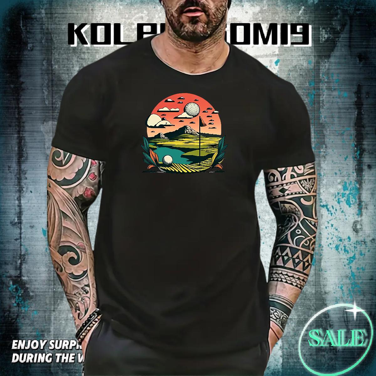 Wholesale Men Tops Tees Sports Casual 100% Cotton 230g Customized Print Breathable Soft mountains T-Shirts Classic Casual Clothes