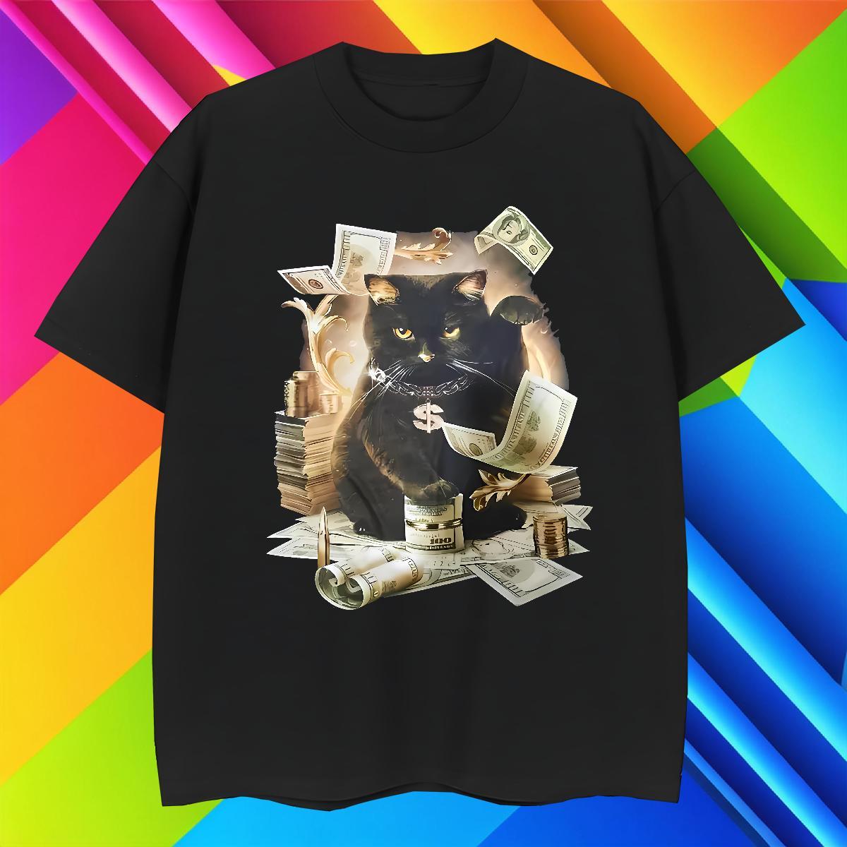Soft T-Shirts cat Breathable Short Sleeve Casual Daily Wear Skull 100% Cotton 230g Men Tees Classic Clothings