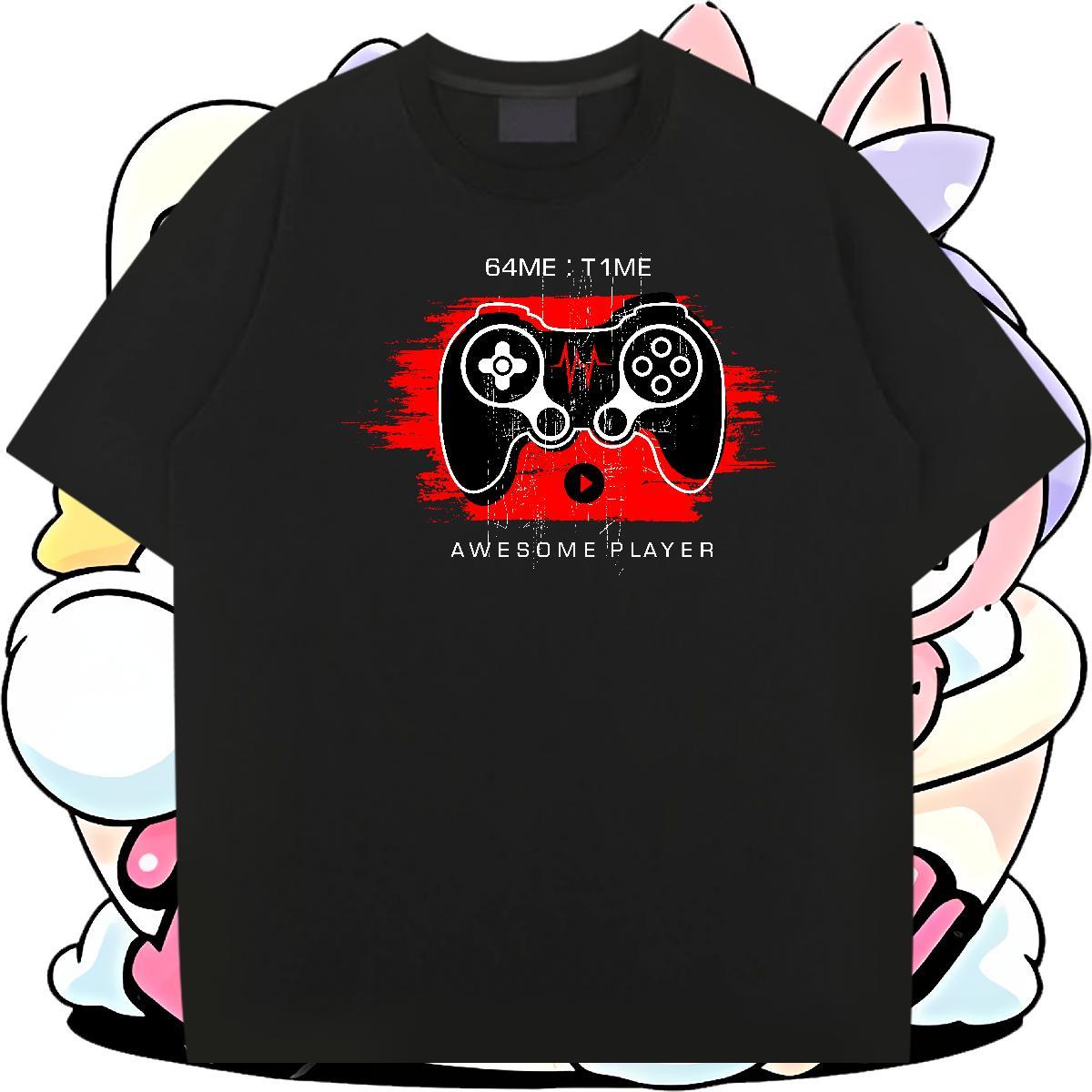 2024 Summer game Tshirts 230g Pure Cotton T-Shirts for Men Custom Anime Hip Hop Crew Neck Breathable Loose Fit Tops Shirt