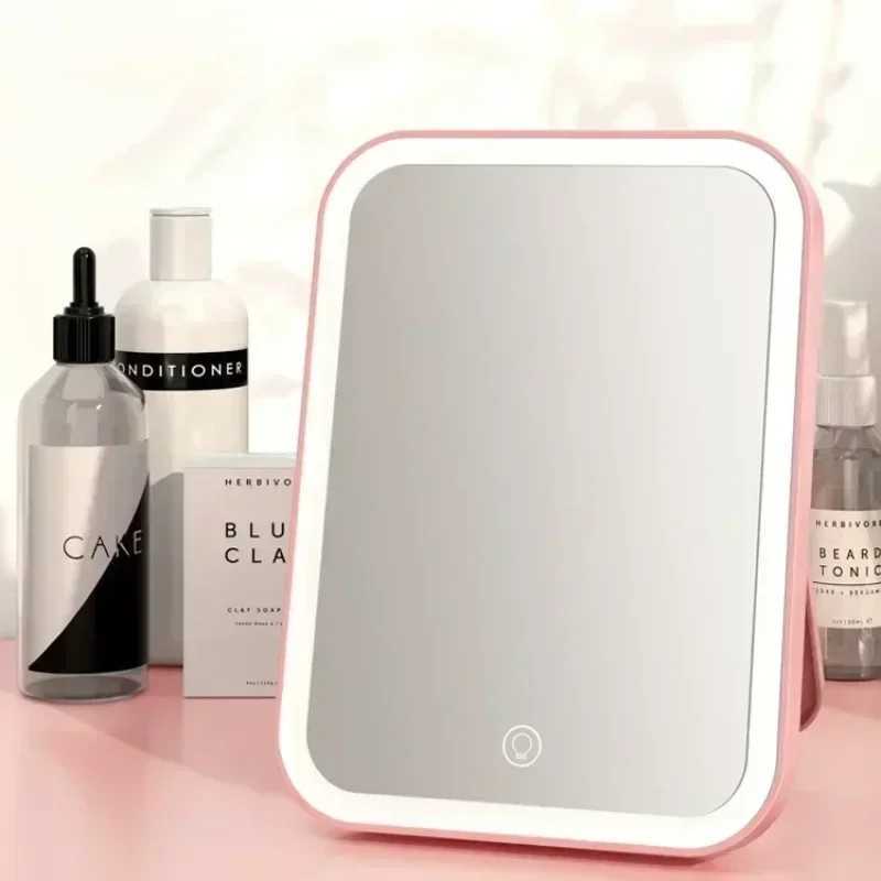 USB Compact LED Vanity Mirror with Touch Screen Dimming Makeup Mirror (Not Rechargeable) Y240819